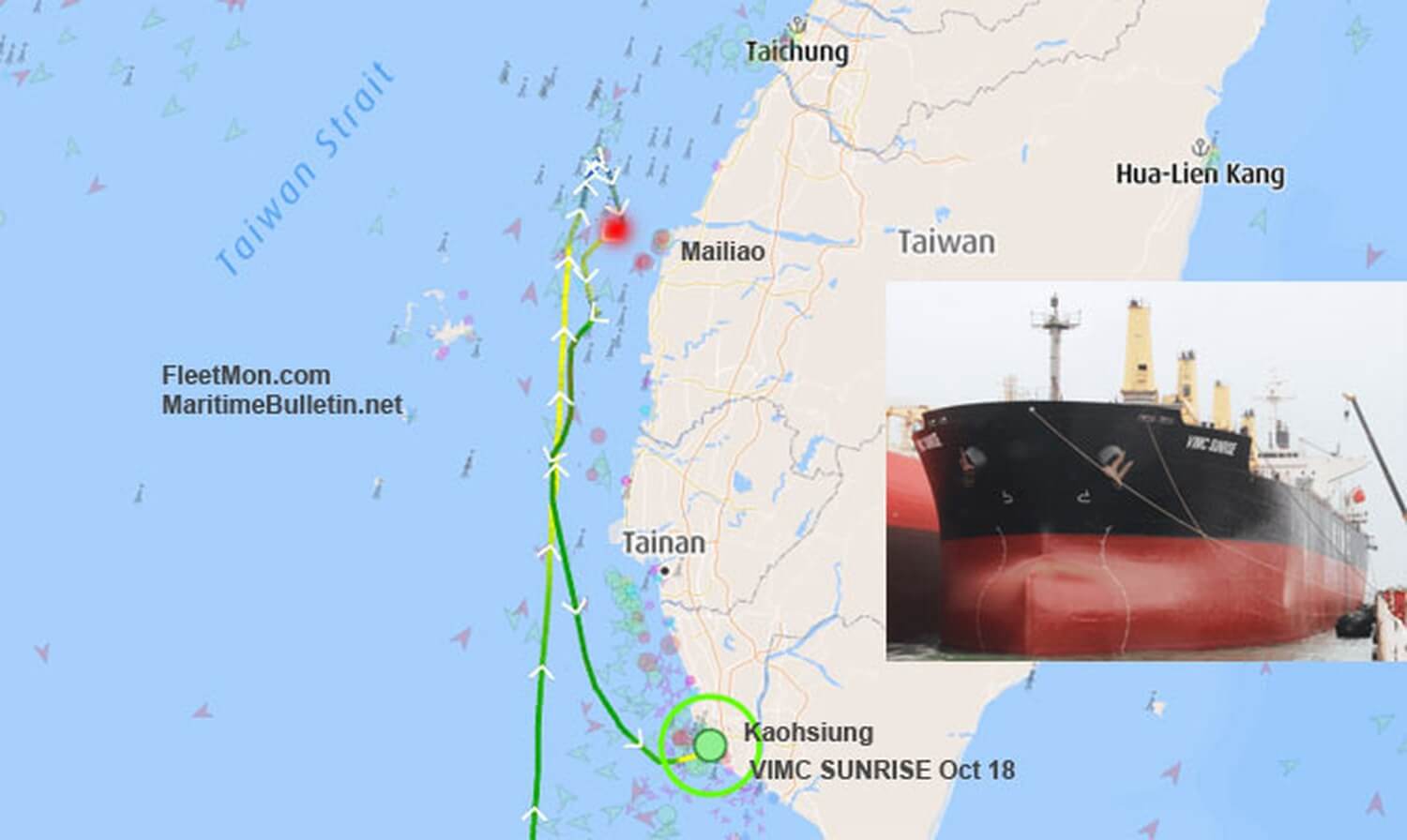 One Is Still Missing After Four Crew Members Fell Off a Cargo Ship In The Taiwan Strait