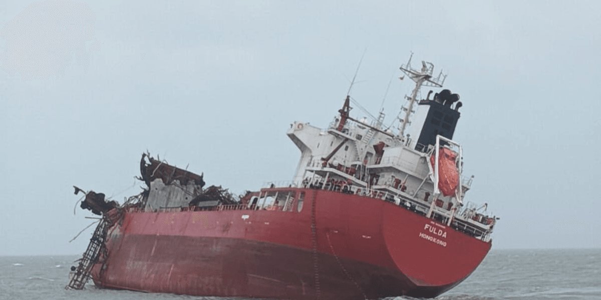 Tanker Explosion Off Kandla Port Sparks 21 Crew Evacuation and Pollution Alert